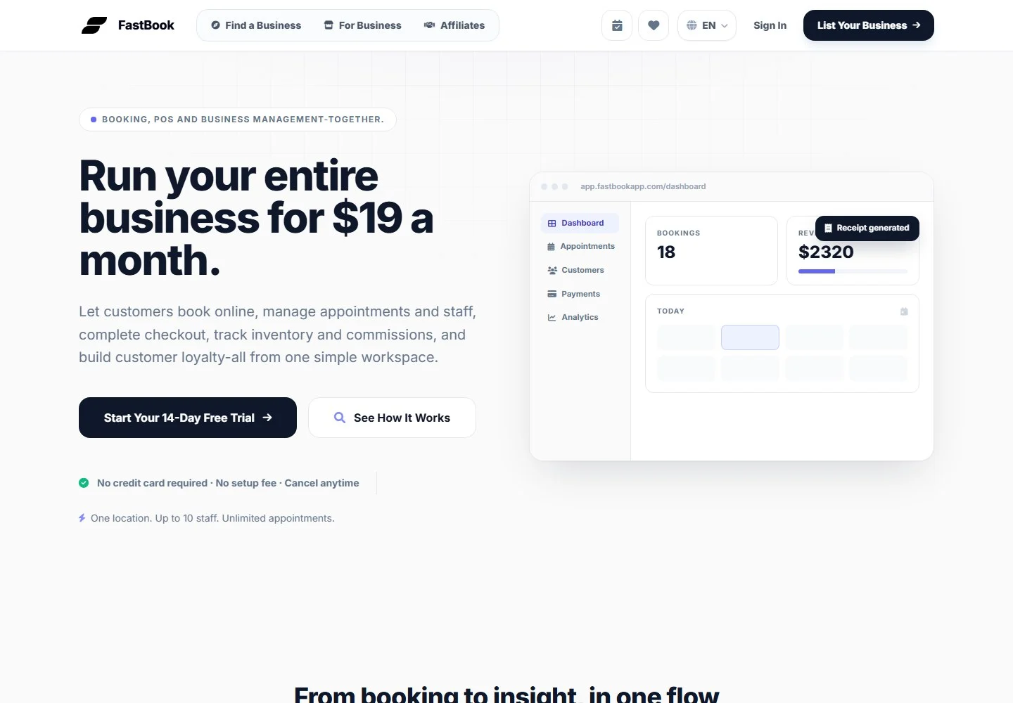 FastBook website interface