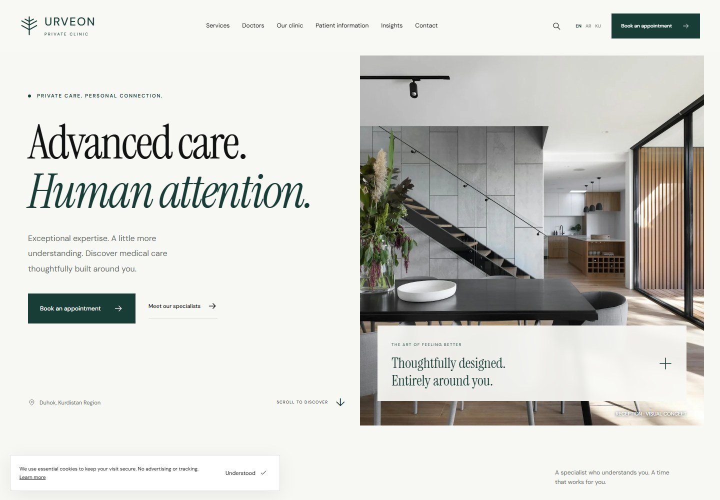 URVEON Clinic website screenshot