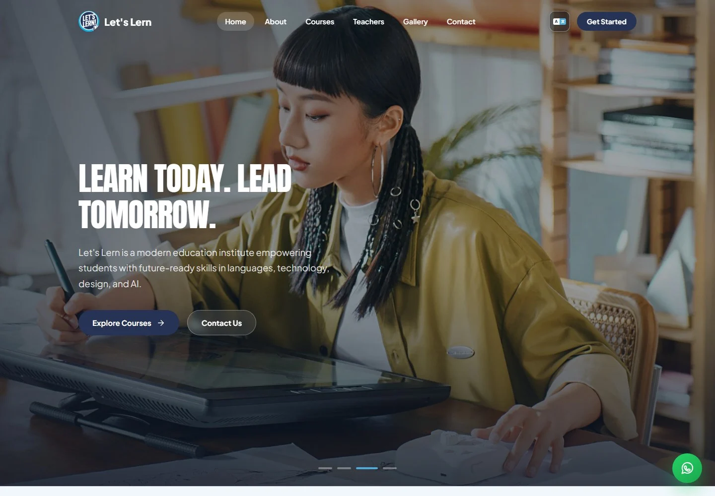 Let's Lern website interface