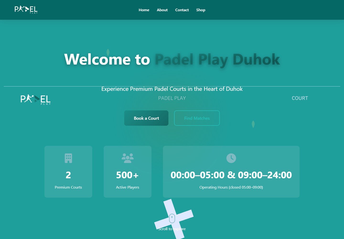 Padel Play Duhok website screenshot