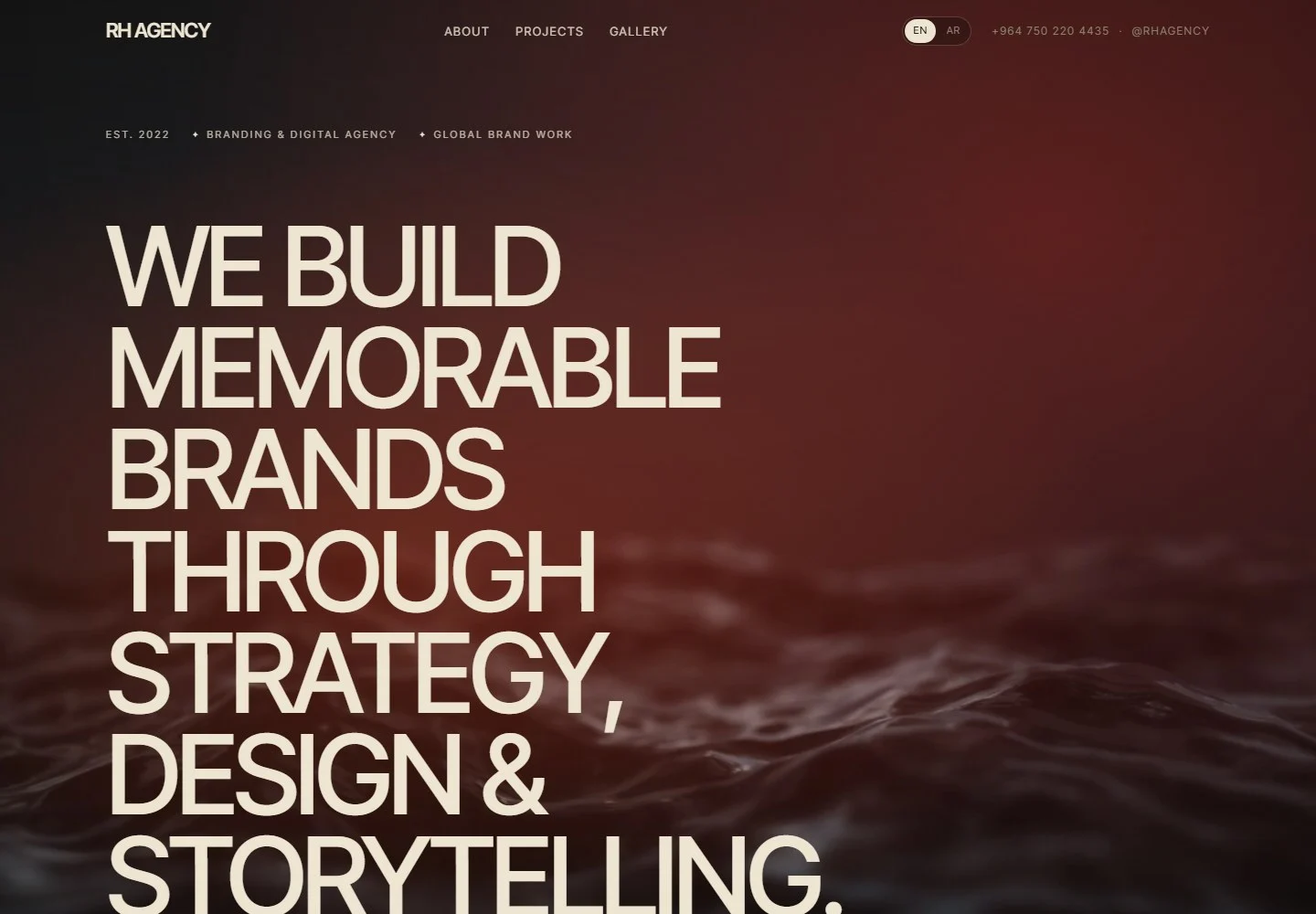 RH Agency website interface